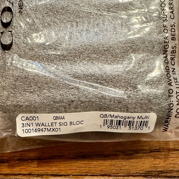 COACH 3 In 1 Wallet In Blocked Signature Canvas in MAHOGANY MULTI - Picture 3 of 8